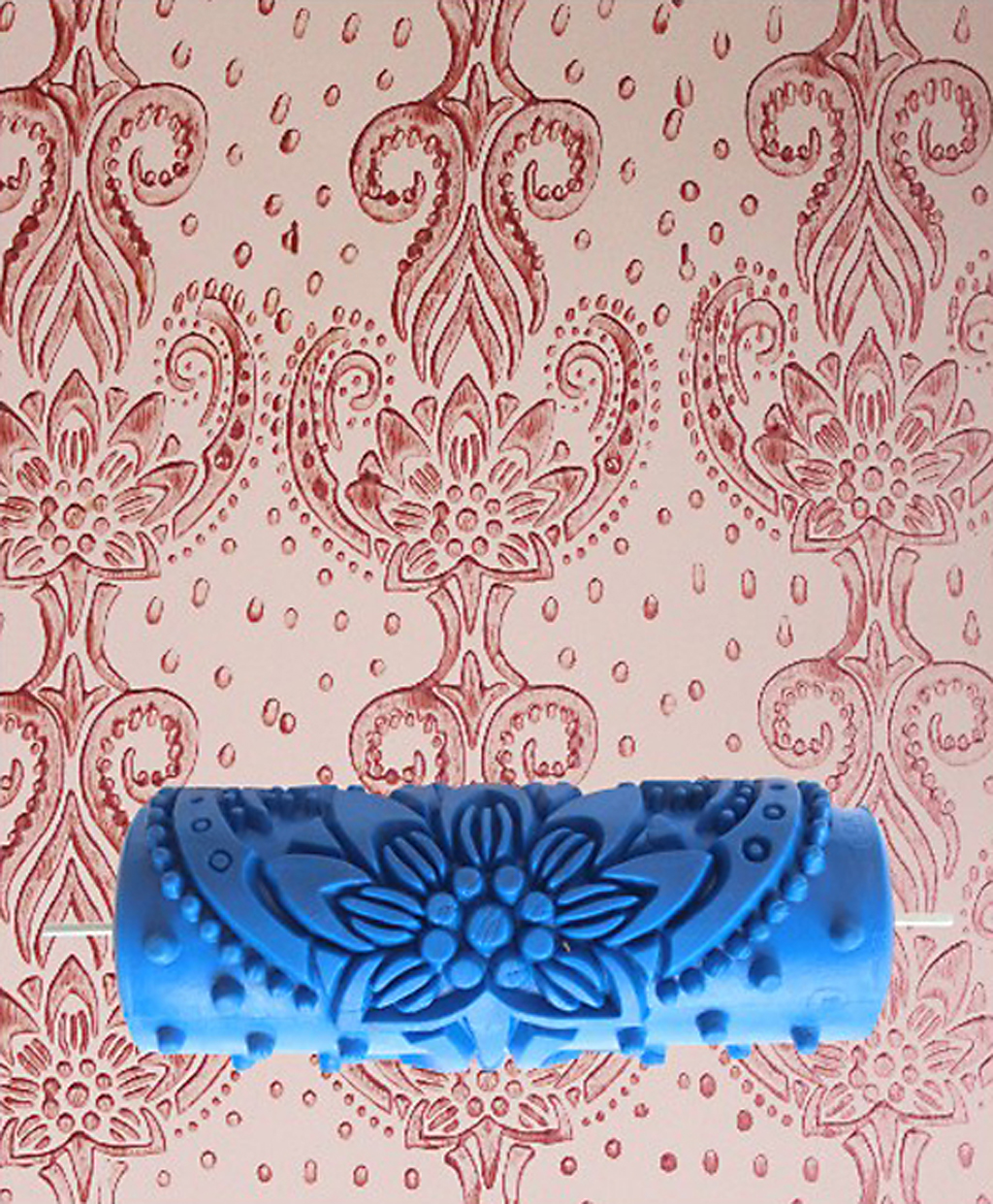15cm Blumen Muster Empaistic Malerei Roller Wand Dekoration fuer die Dekoration Machine Blau